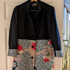 Desigual Lined Wool Blend Coat